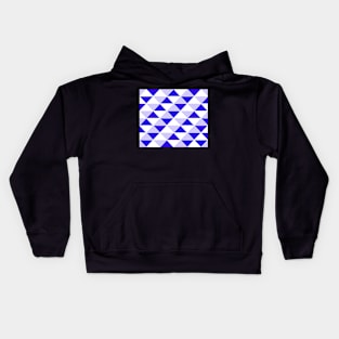 Abstract Triangles pattern - blue and white. Kids Hoodie